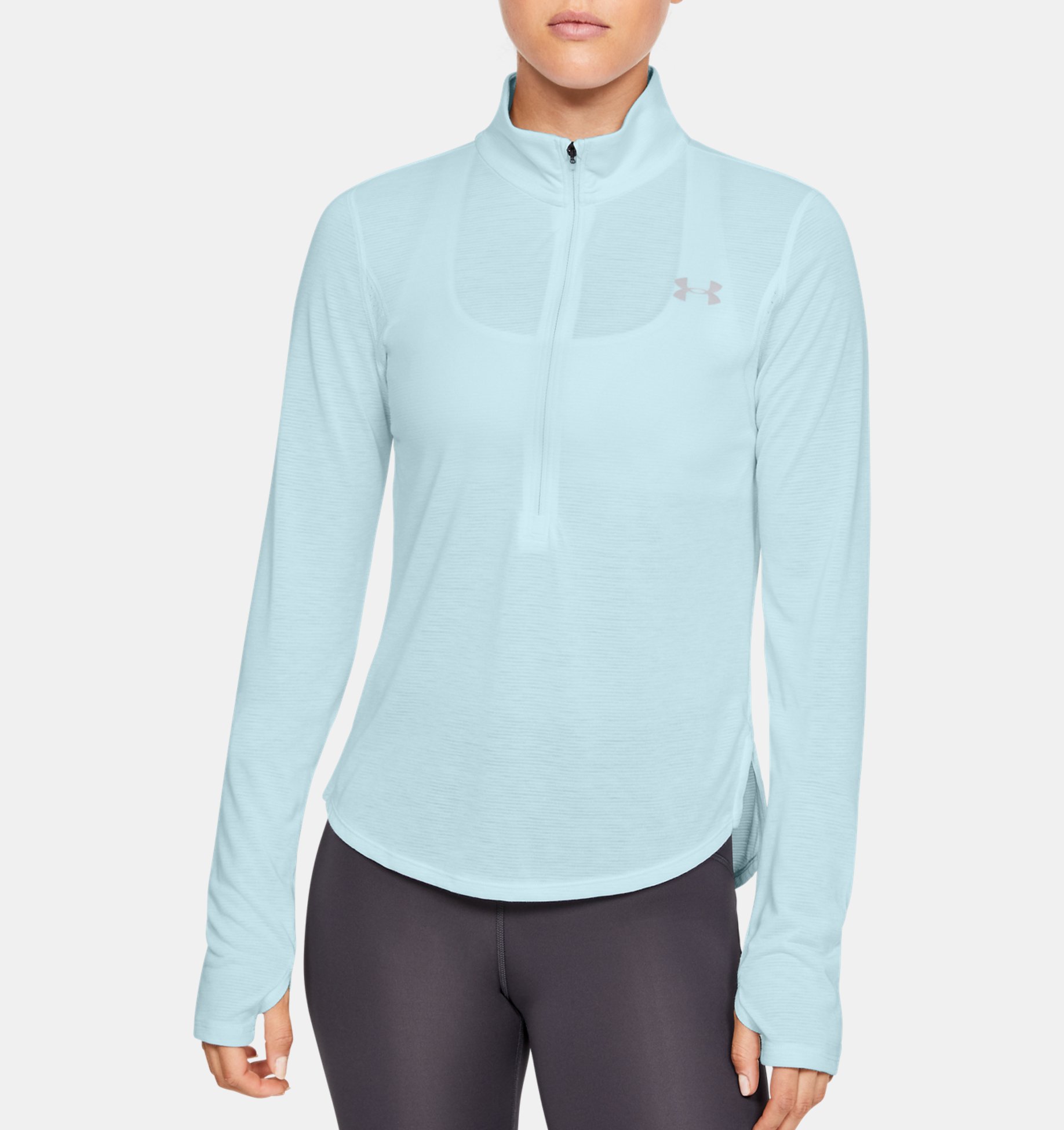 Under Armour Womens UA Streaker 2.0 Half Long Sleeve Warm Running Hushed Pink/Hushed Pink/Reflective Zip Up Top with Modern Fabric SM 662 Under Armour Womens UA Streaker 2.0 Half Long Sleeve Warm Running Hushed Pink/Hushed Pink/Reflective Zip Up Top with Modern Fabric SM 662